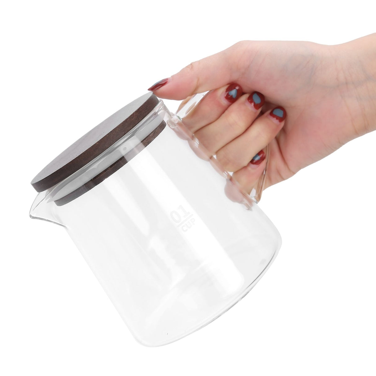 Coffee Pot with Lid HeatResistant Glass Heat Insulation Handle Kettle for Tea Milk Juice(300ml )