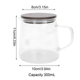 Coffee Pot with Lid HeatResistant Glass Heat Insulation Handle Kettle for Tea Milk Juice(300ml )