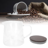 Coffee Pot with Lid HeatResistant Glass Heat Insulation Handle Kettle for Tea Milk Juice(300ml )