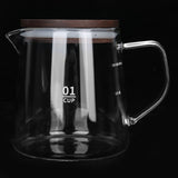Coffee Pot with Lid HeatResistant Glass Heat Insulation Handle Kettle for Tea Milk Juice(300ml )