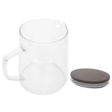 Coffee Pot with Lid HeatResistant Glass Heat Insulation Handle Kettle for Tea Milk Juice(500ml )