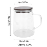 Coffee Pot with Lid HeatResistant Glass Heat Insulation Handle Kettle for Tea Milk Juice(500ml ) - Extra Image