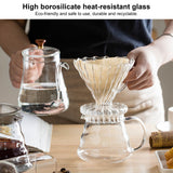 Glass Pour Over Coffee Dripper Cone Filter Cup Coffee Machine Accessories Home Office Use