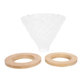 Pour Over Coffee Dripper Cone Filter Cup Coffee Maker Accessories with Wood Base Home Office Use