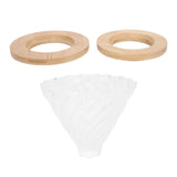 Pour Over Coffee Dripper Cone Filter Cup Coffee Maker Accessories with Wood Base Home Office Use - 45-Degree Angle