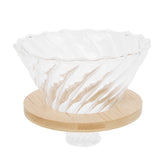 Pour Over Coffee Dripper Cone Filter Cup Coffee Maker Accessories with Wood Base Home Office Use