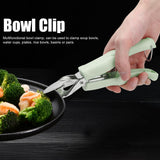 Bowl Gripper Stainless Steel AntiScald AntiSlip Clip Hot Plate Clamp Kitchen Gadget(Green )