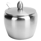 Stainless Steel Seasoning Pot Spice Salt Sugar Bowl Container with Rotating Storage Rack Lid Spoon - Extra Image