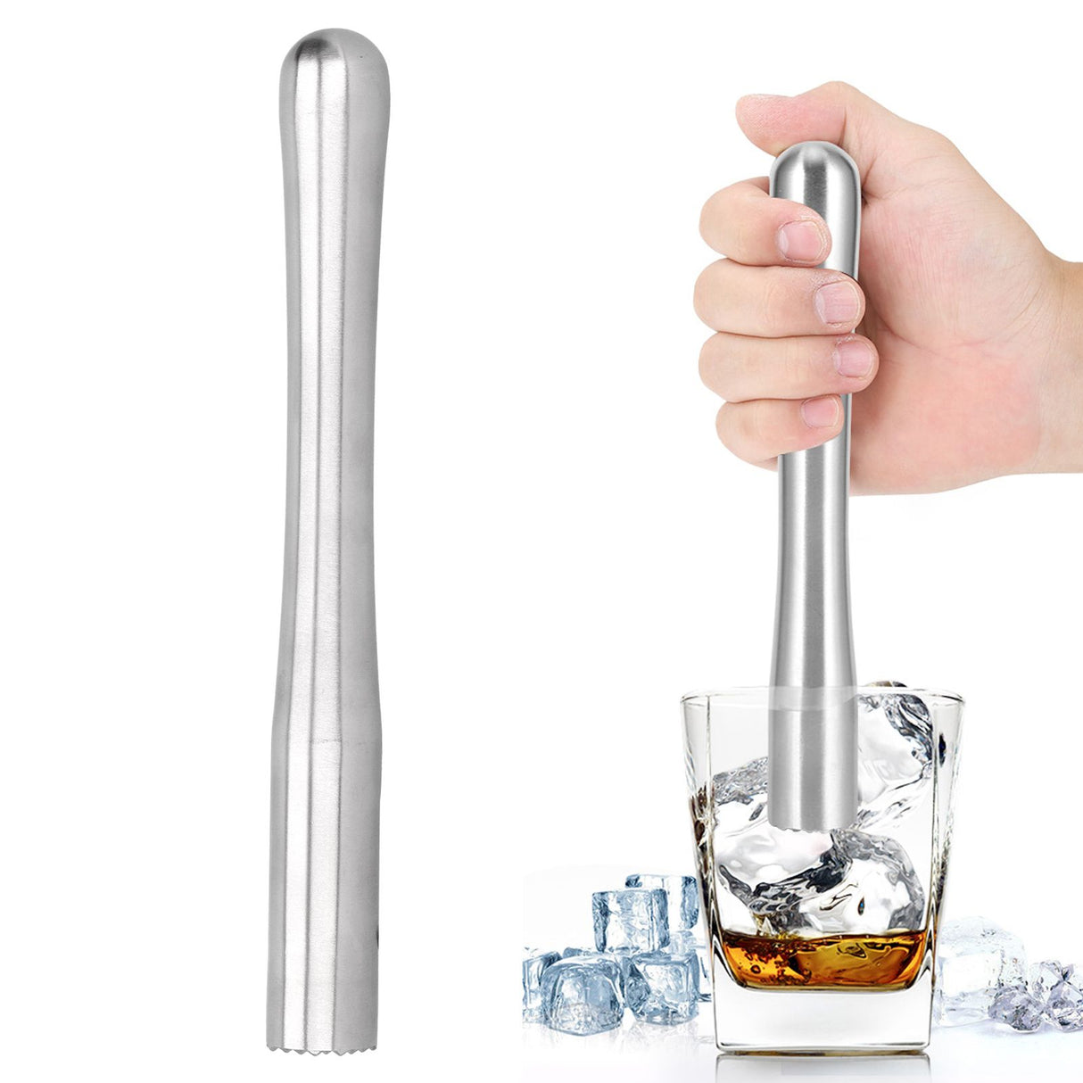 Stainless Steel Ice Crushing Rod Mixer Cocktail Muddler Barware Kitchen Tools DIY Bar ToolL