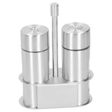 Condiment Container 304 Stainless Steel Seasoning Pots Set with Storage Rack Kitchen Supplies L - Rear View