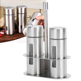 Condiment Container 304 Stainless Steel Seasoning Pots Set with Storage Rack Kitchen Supplies L - Extra Image