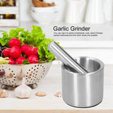 Mortar Pestle Set Stainless Steel Manual Garlic Mill Grinder Crusher Kitchen Tool Gadget