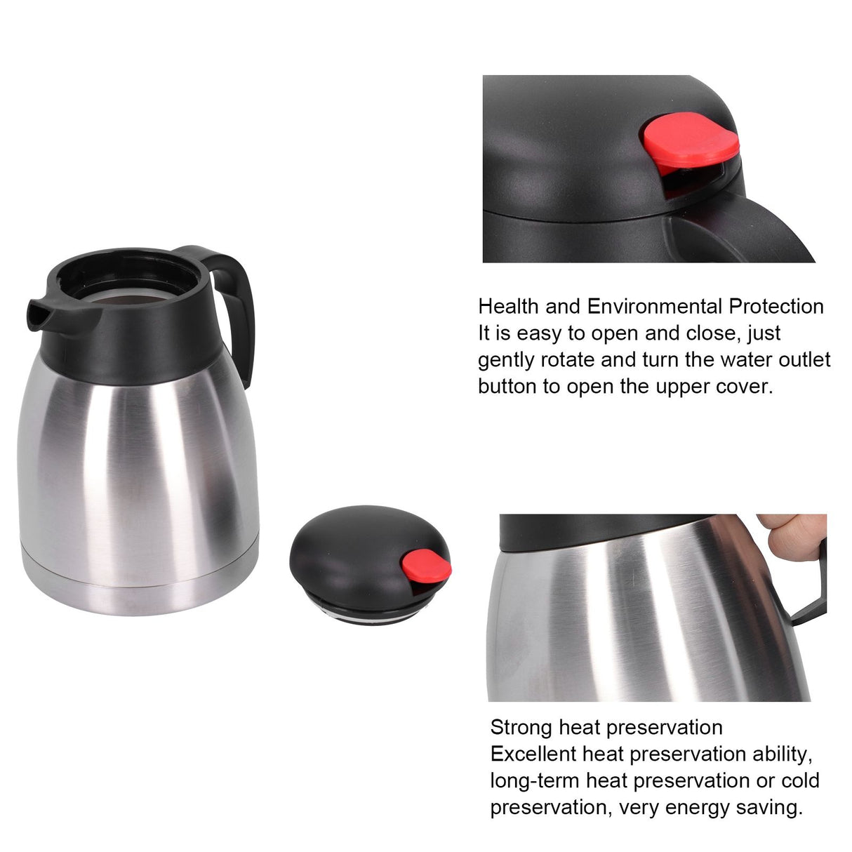 Large Capacity Thermal Jug 304 Stainless Steel Vacuum Insulation Kettle Household Supplies1.5L