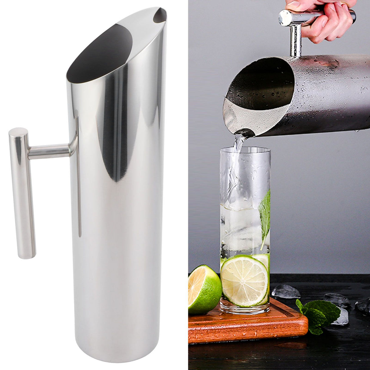 2L Large Capacity Stainless Steel Water Jug Cold Drinking Pitcher Home Hotel Serving Tool