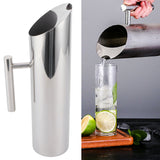 2L Large Capacity Stainless Steel Water Jug Cold Drinking Pitcher Home Hotel Serving Tool