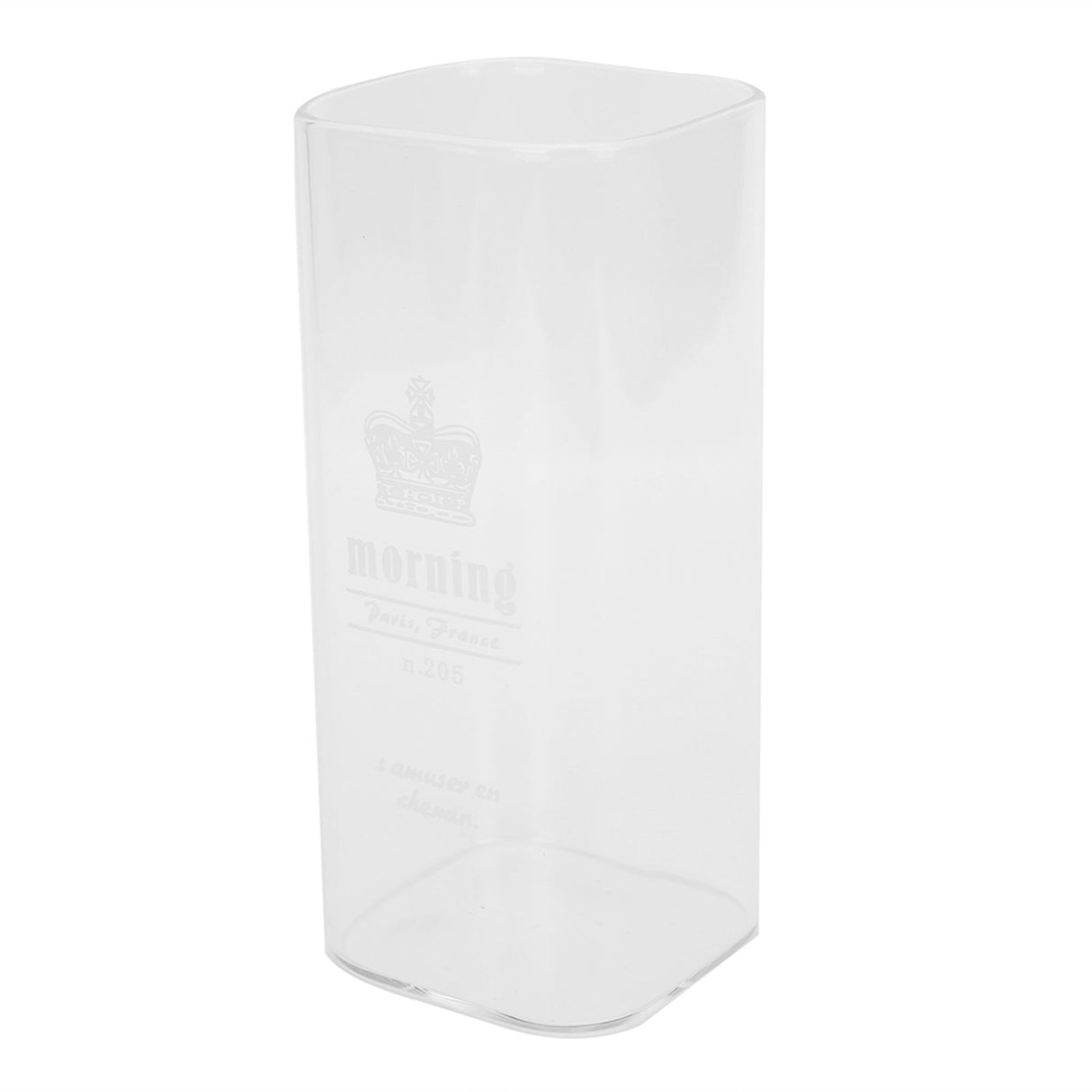 400ml Water Cup Square Heat-Resistant Glass Mug Beverage Milk Breakfast Cup DrinkwareCrown Pattern