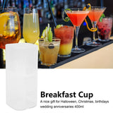 400ml Water Cup Square Heat-Resistant Glass Mug Beverage Milk Breakfast Cup DrinkwareCrown Pattern