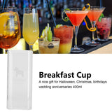 400ml Water Cup Square Heat-Resistant Glass Mug Beverage Milk Breakfast Cup DrinkwareHorse Pattern