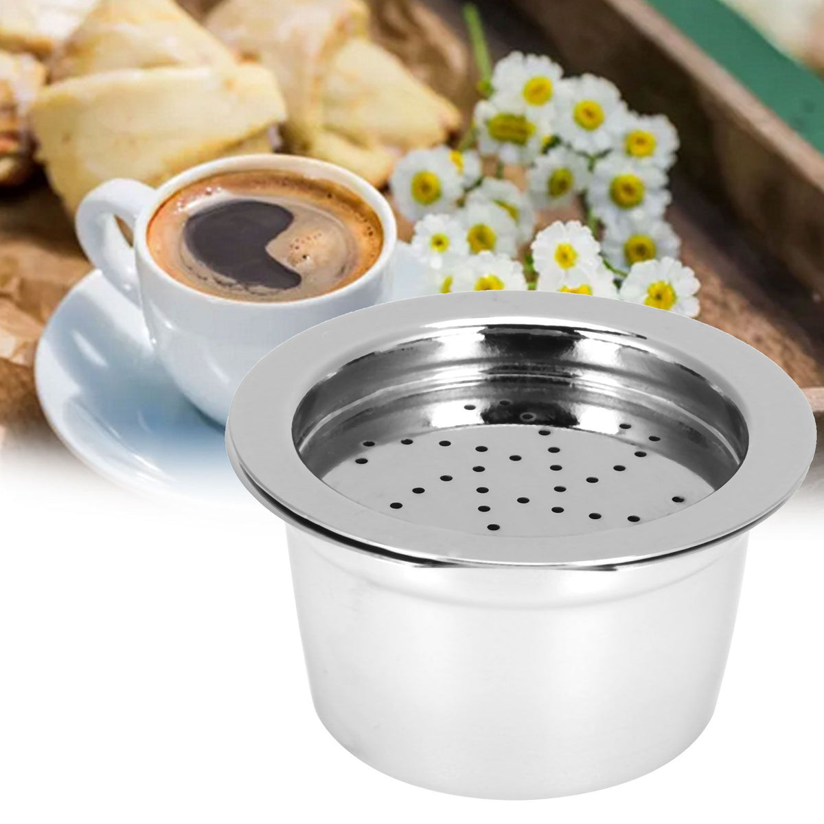 Coffee Capsule Reusable Refillable Coffee Filter Cup with Spoon Brush Fit for Kfee