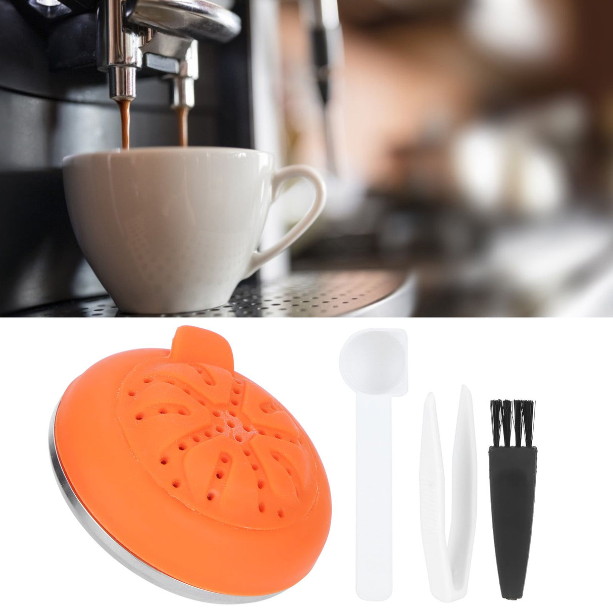 Refillable Coffee Capsule Reusable Coffee Filter Cup with Brush Spoon Clip Fit for Didiesse