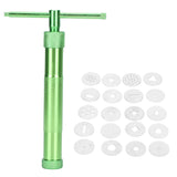 Clay Extruder Stainless Steel Rotating Squeezer Kit for Pottery Ceramic Sculpture Craft - Top-Down View