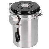 Coffee Bean Container with Exhaust Valve Tea Leaf Storage Canister for Kitchen Use(Silver Spoon 1.8L (Filled 750g Coffee Bean))