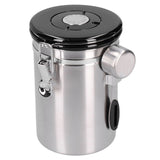 Coffee Bean Container with Exhaust Valve Tea Leaf Storage Canister for Kitchen Use(Silver Spoon 1.8L (Filled 750g Coffee Bean)) - Top-Down View