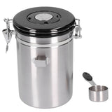 Coffee Bean Container with Exhaust Valve Tea Leaf Storage Canister for Kitchen Use(Silver Spoon 1.8L (Filled 750g Coffee Bean)) - Rear View
