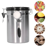 Coffee Bean Container with Exhaust Valve Tea Leaf Storage Canister for Kitchen Use(Silver Spoon 1.8L (Filled 750g Coffee Bean)) - Extra Image