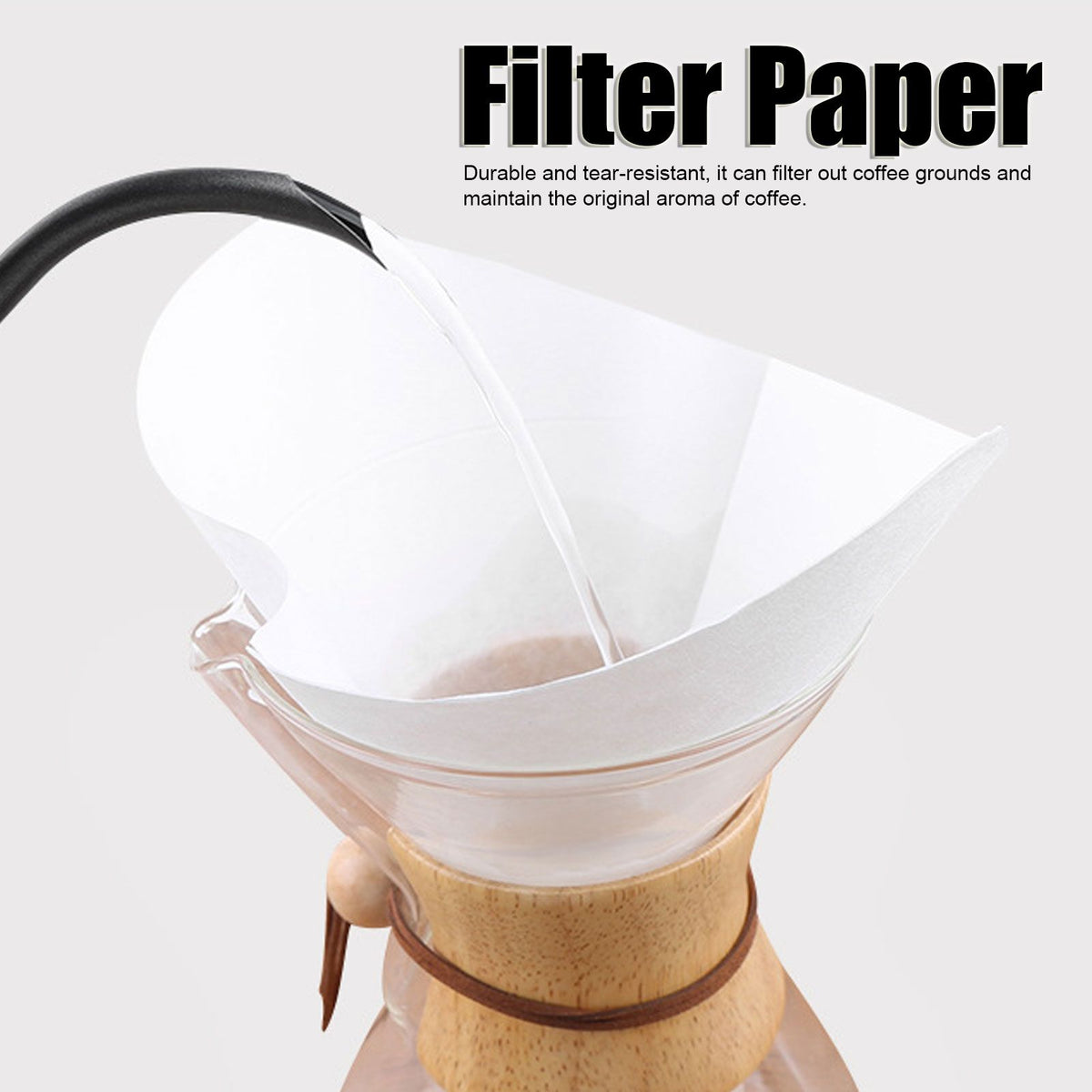 40PCS/Bag Wood Fiber Hand Drip Paper Coffee Filter Square Coffee Pot Making Accessory