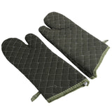 Baking Gloves Green Cotton Thick Heat Resistant Gloves for Electric Oven Kitchen Accessory - Front View