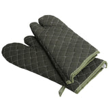 Baking Gloves Green Cotton Thick Heat Resistant Gloves for Electric Oven Kitchen Accessory