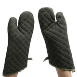 Baking Gloves Green Cotton Thick Heat Resistant Gloves for Electric Oven Kitchen Accessory - Low Angle