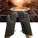 Baking Gloves Green Cotton Thick Heat Resistant Gloves for Electric Oven Kitchen Accessory