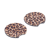 2Pcs Teacup Mat Waterproof Non Slip Car Coaster Neoprene Printed Cup Pad Protector - Low Angle