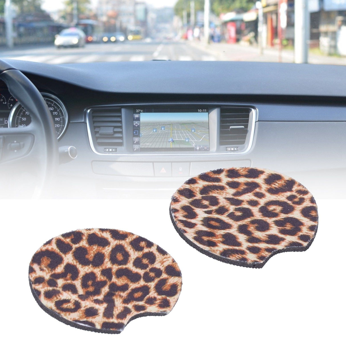 2Pcs Teacup Mat Waterproof Non Slip Car Coaster Neoprene Printed Cup Pad Protector