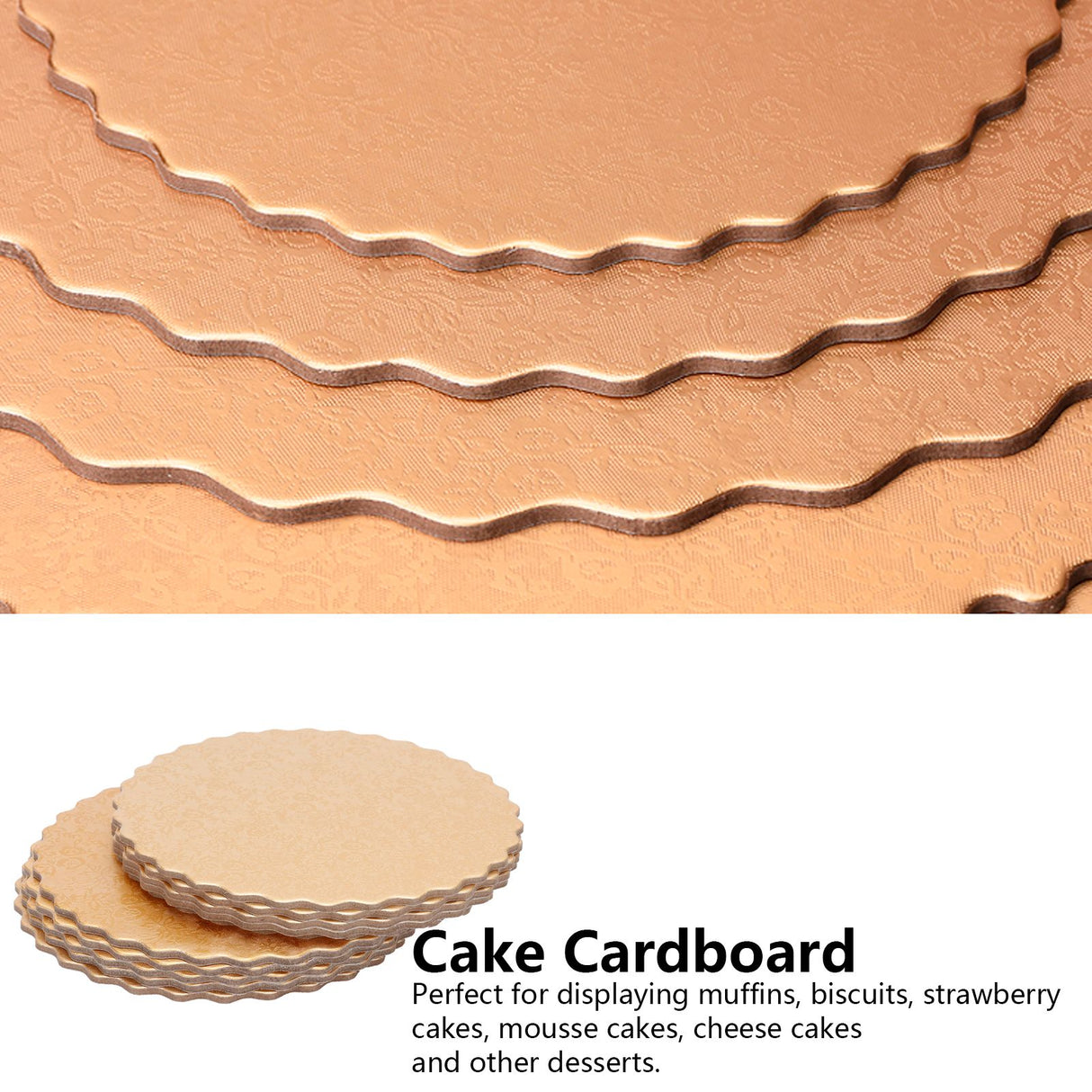 10PCS Double Sided Pattern Round Cake Boards Reusable Cake Trays for Wedding Birthday Party(6in )