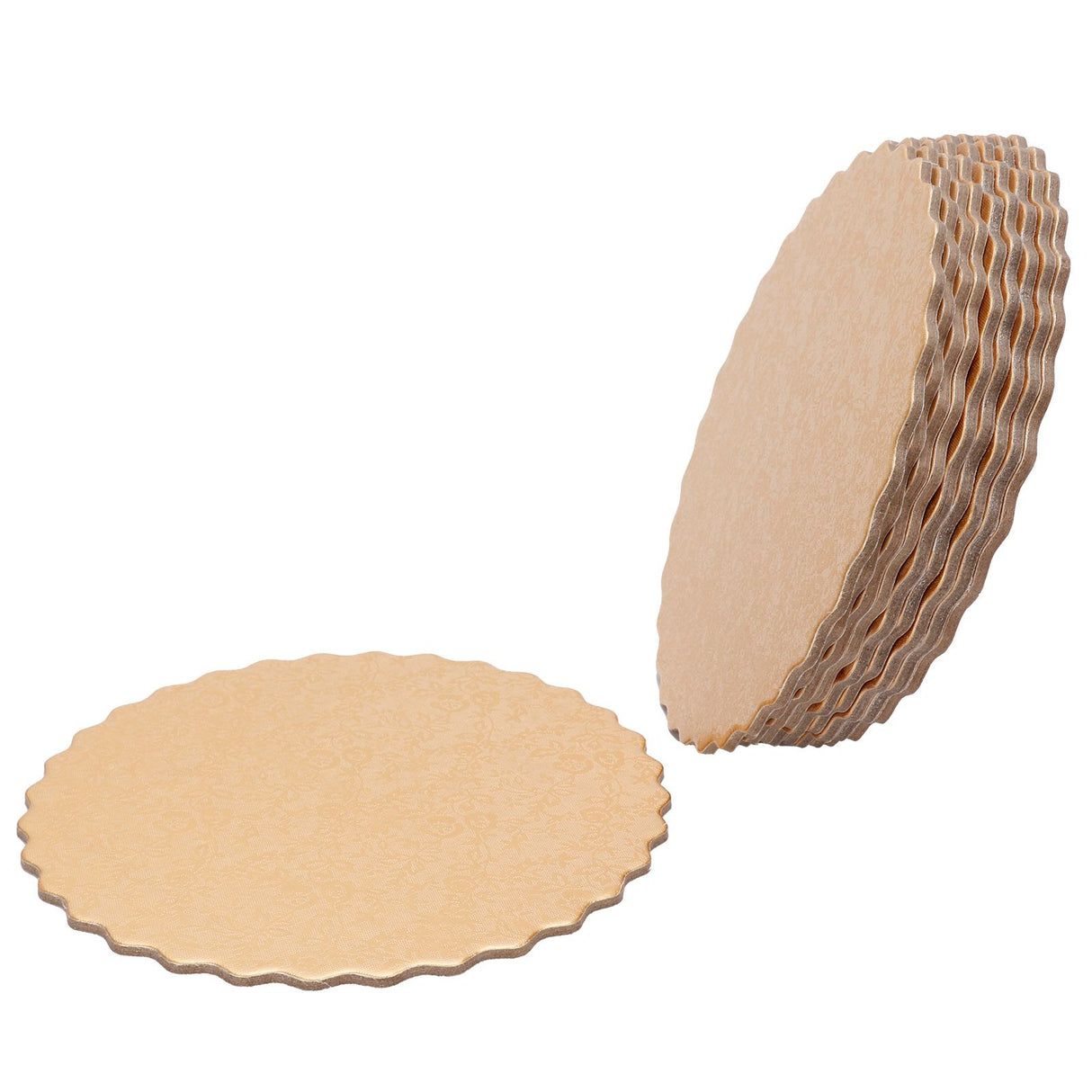 10PCS Double Sided Pattern Round Cake Boards Reusable Cake Trays for Wedding Birthday Party(12 pouces )