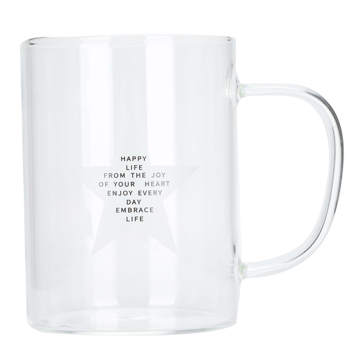 350ml Transparent Milk Cup Coffee Mug Tea Glass Drinkware with Handle for Kitchen Supplies(Five Pointed Star )