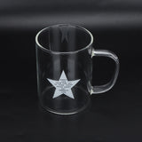350ml Transparent Milk Cup Coffee Mug Tea Glass Drinkware with Handle for Kitchen Supplies(Five Pointed Star )
