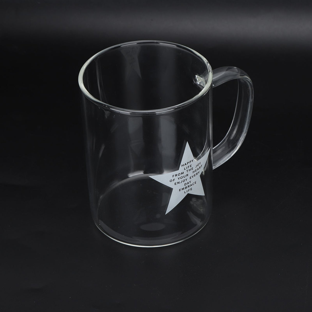 350ml Transparent Milk Cup Coffee Mug Tea Glass Drinkware with Handle for Kitchen Supplies(Five Pointed Star )