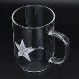 350ml Transparent Milk Cup Coffee Mug Tea Glass Drinkware with Handle for Kitchen Supplies(Five Pointed Star )