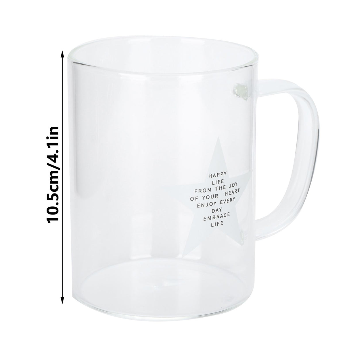 350ml Transparent Milk Cup Coffee Mug Tea Glass Drinkware with Handle for Kitchen Supplies(Five Pointed Star )
