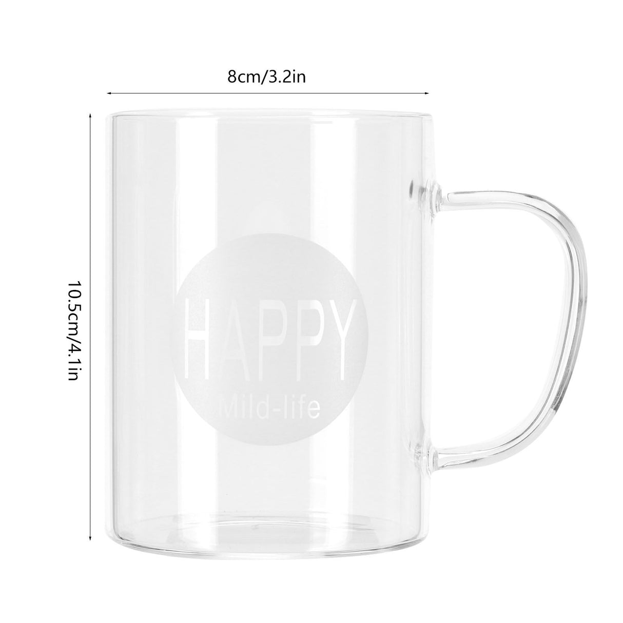 350ml Coffee Cup Transparent High Borosilicate Glass Mug with Handle for Milk Tea Beverage