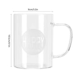 350ml Coffee Cup Transparent High Borosilicate Glass Mug with Handle for Milk Tea Beverage