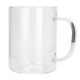 350ML Transparent Milk Coffee Mug with Handle Glass Water Cup Drinkware Kitchen UtensilWhite Letter - Side View