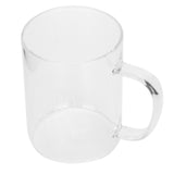 350ML Transparent Milk Coffee Mug with Handle Glass Water Cup Drinkware Kitchen UtensilWhite Letter - 45-Degree Angle
