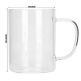 350ML Transparent Milk Coffee Mug with Handle Glass Water Cup Drinkware Kitchen UtensilWhite Letter