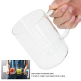 350ML Transparent Milk Coffee Mug with Handle Glass Water Cup Drinkware Kitchen UtensilWhite Letter - Extra Image