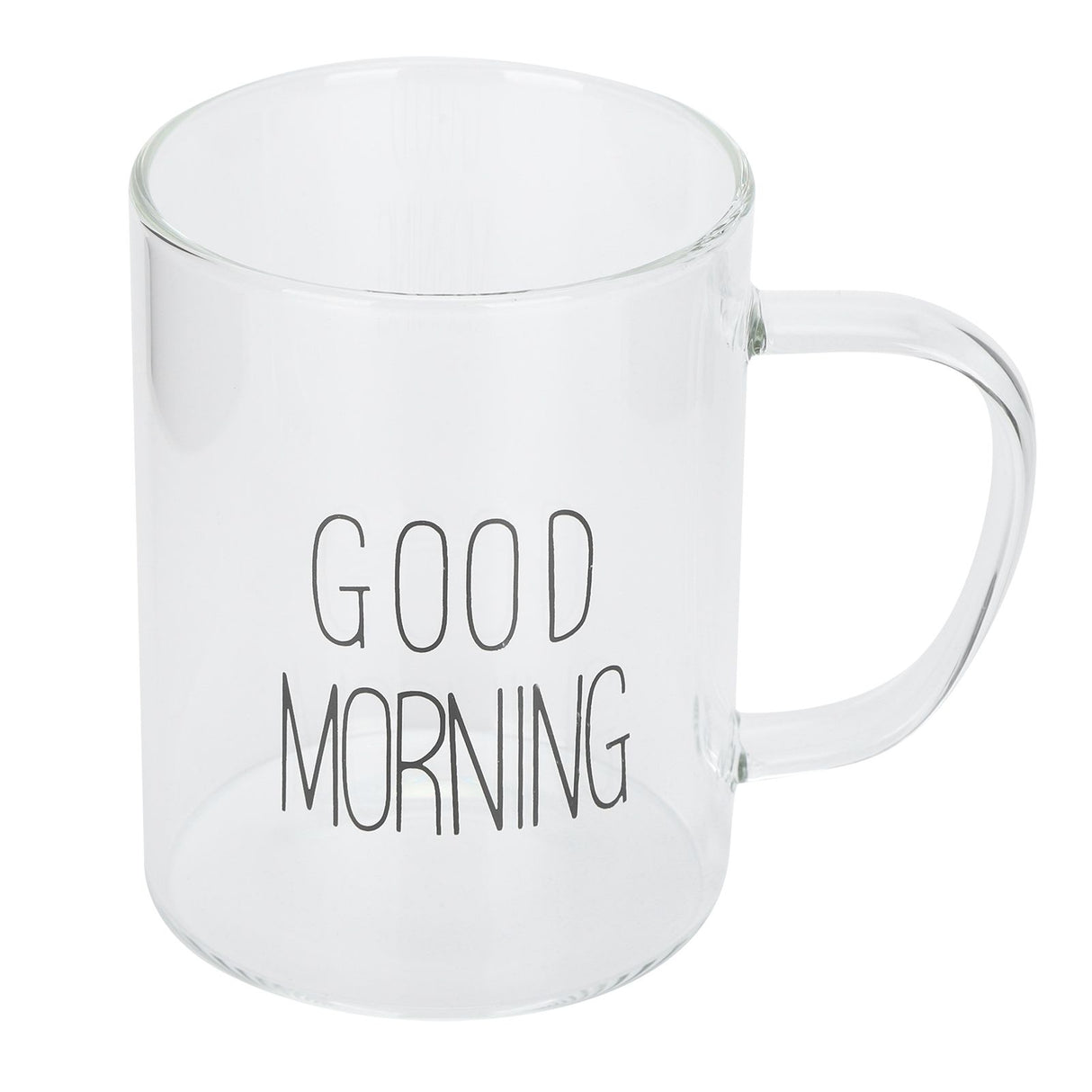 350ML Transparent Milk Coffee Mug with Handle Glass Water Cup Drinkware Kitchen UtensilBlack Letter